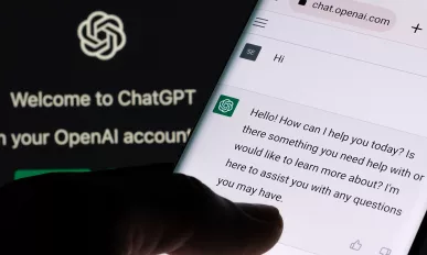 ChatGPT chat bot screen