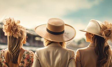 Three fashionably dressed girls