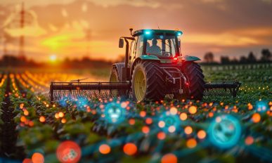 Integration of IoT in farming, highlighting precision agriculture and smart farming technology, Agri-tech innovations, smart farming, agriculture in industry.