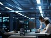 Team of specialists updating server room systems