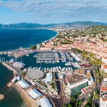 Cannes aerial panoramic view, France